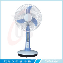 12 pouces DC 12V Table Rechargeable Fan Utilisation solaire ou batterie ou adaptateur